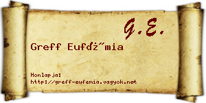 Greff Eufémia névjegykártya